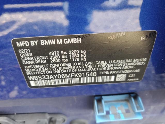 2021 BMW M3 COMPETI WBS33AY06MFK91548