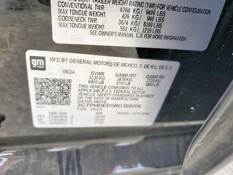 2024 GMC SIERRA C15 3GTPHDED5RG388006