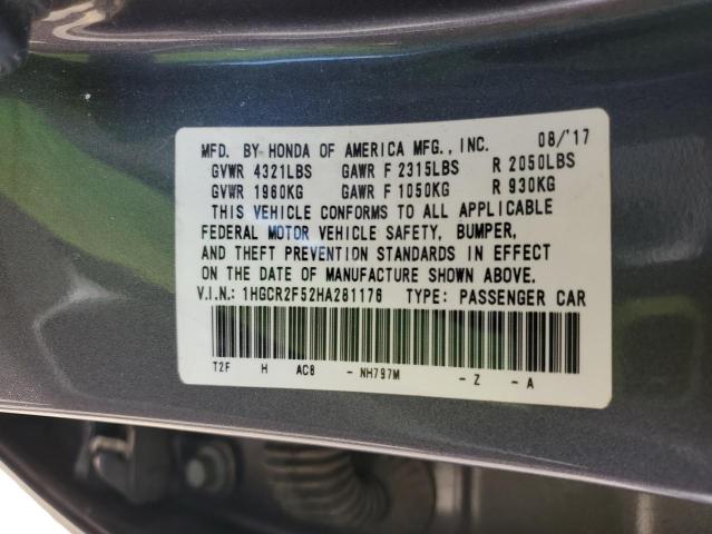 2017 HONDA ACCORD SPO 1HGCR2F52HA281176