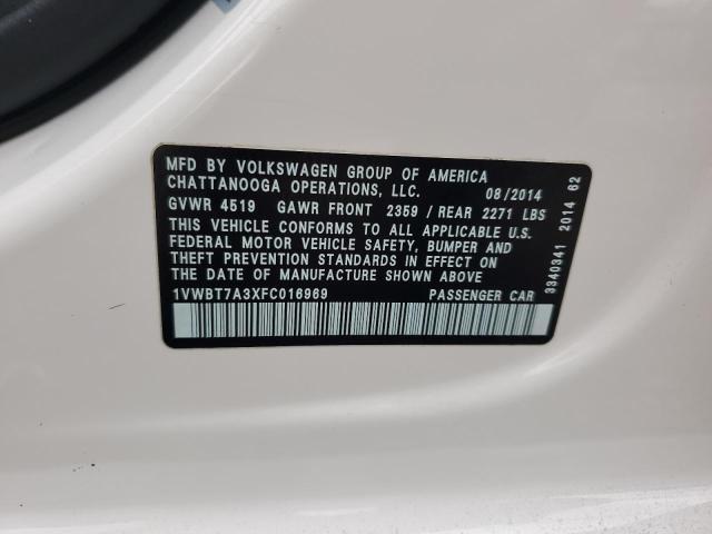 2015 VOLKSWAGEN PASSAT SE 1VWBT7A3XFC016969