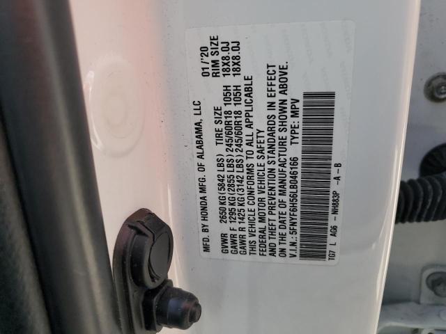 2020 HONDA PILOT EXL 5FNYF6H56LB046166