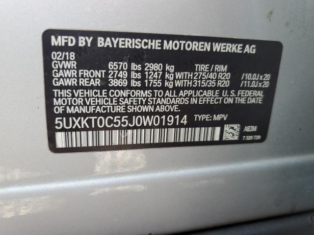 2018 BMW X5 XDR40E 5UXKT0C55J0W01914