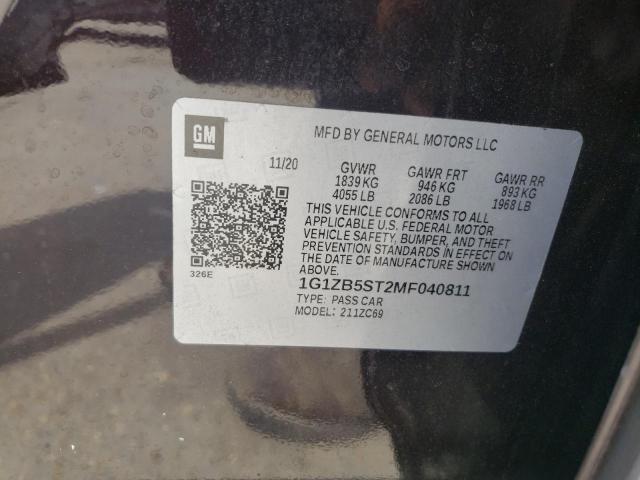 2021 CHEVROLET MALIBU 1G1ZB5ST2MF040811