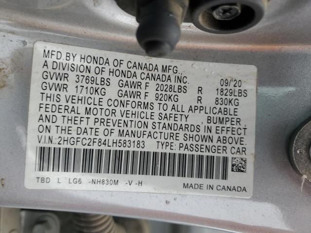 2020 HONDA CIVIC SPORT - 2HGFC2F84LH583183