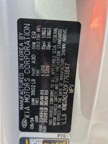 2015 KIA SOUL KNDJN2A20F7763847