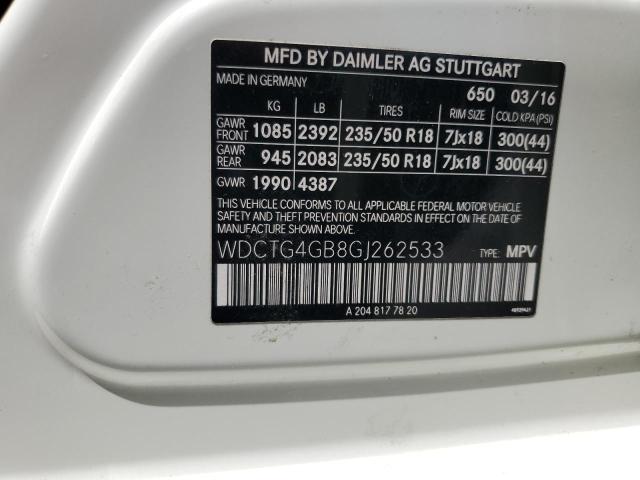 2016 MERCEDES-BENZ GLA 250 4MATIC WDCTG4GB8GJ262533