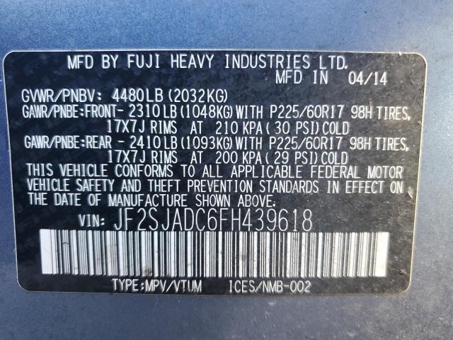 2015 SUBARU FORESTER 2 JF2SJADC6FH439618