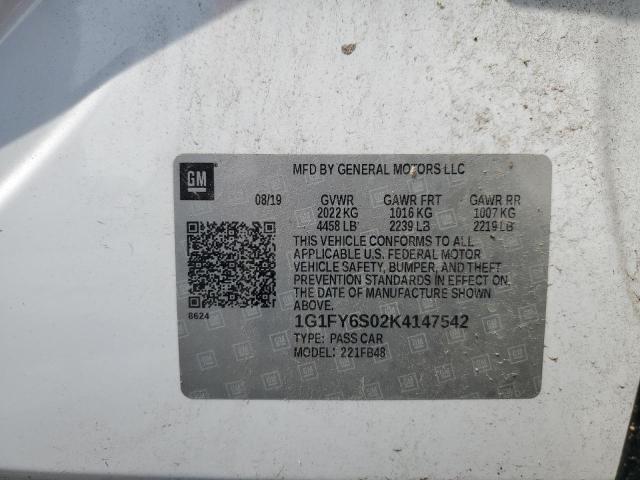2019 CHEVROLET BOLT EV LT 1G1FY6S02K4147542