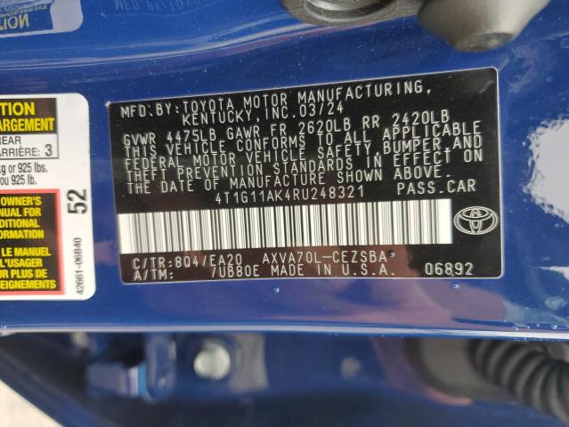 2024 TOYOTA CAMRY SE N 4T1G11AK4RU248321