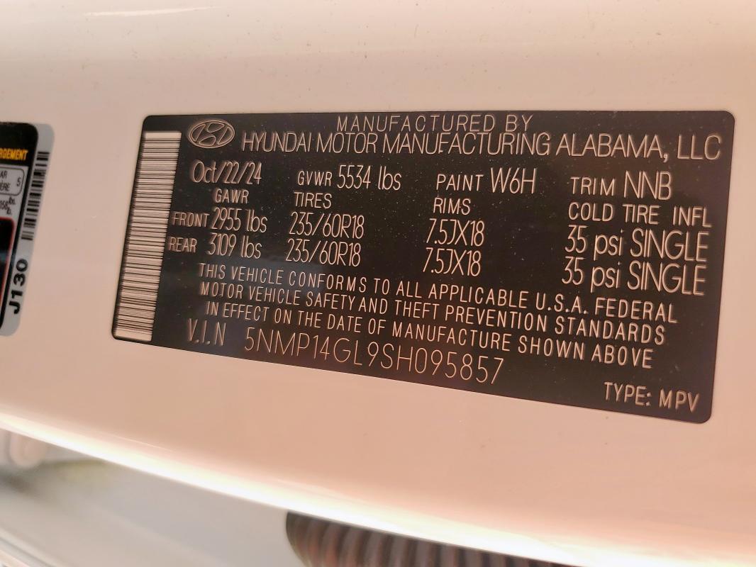 2025 HYUNDAI SANTA FE S 5NMP14GL9SH095857