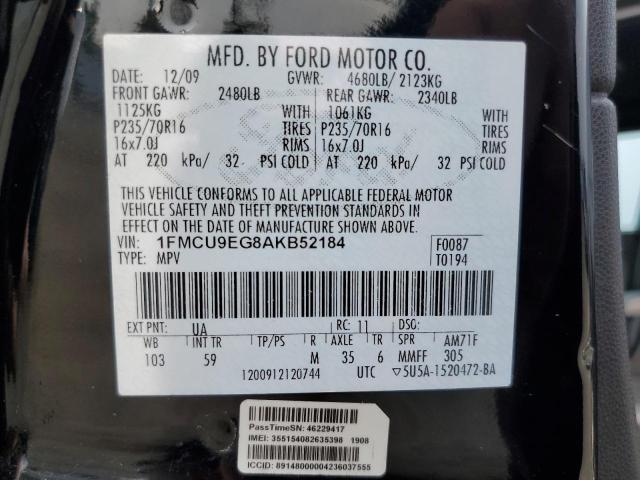 2010 FORD ESCAPE LIMITED - 1FMCU9EG8AKB52184