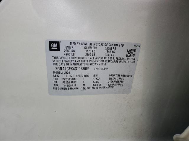 2016 CHEVROLET EQUINOX LT - 2GNALCEK4G1123605