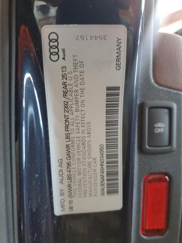 2017 AUDI A4 PREMIUM WAUENAF46HN034950