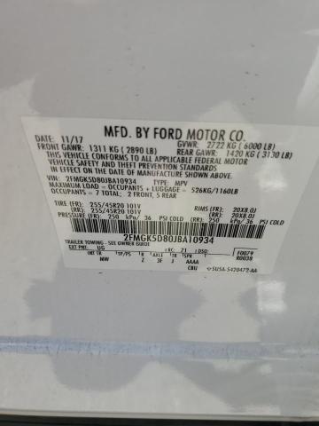 2018 FORD FLEX LIMIT 2FMGK5D80JBA10934