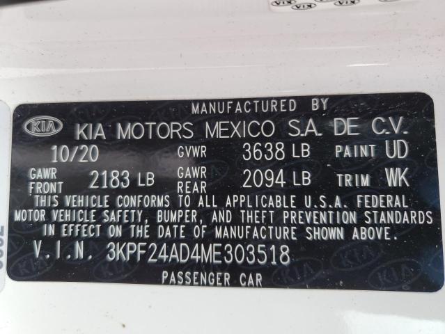 2021 KIA FORTE FE 3KPF24AD4ME303518