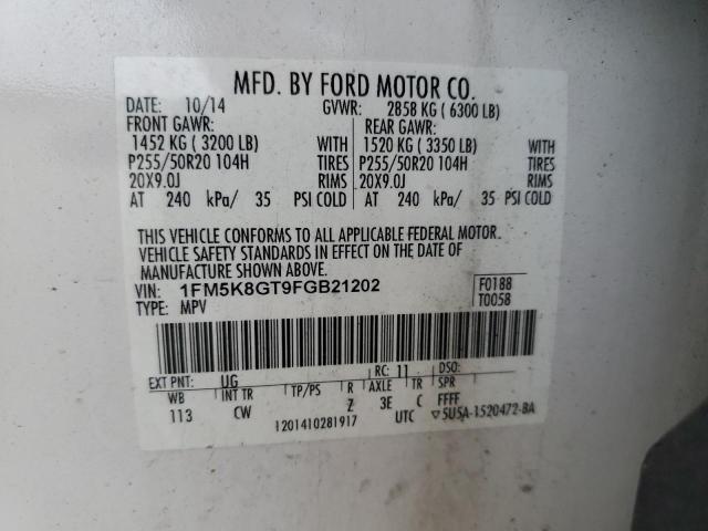 2015 FORD EXPLORER S - 1FM5K8GT9FGB21202