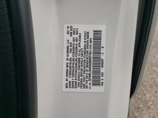 2016 HONDA ODYSSEY TO 5FNRL5H93GB092764