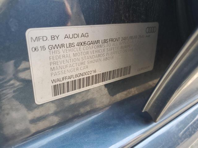 2016 AUDI A4 PREMIUM WAUFFAFL6GN002216