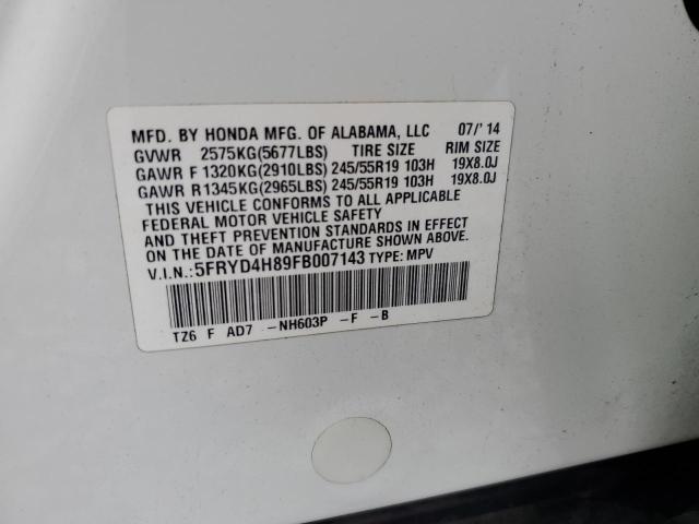 2015 ACURA MDX ADVANC 5FRYD4H89FB007143