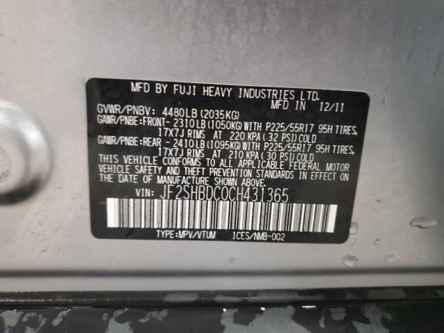 2012 SUBARU FORESTER 2.5X PREMIUM - JF2SHBDC0CH431365