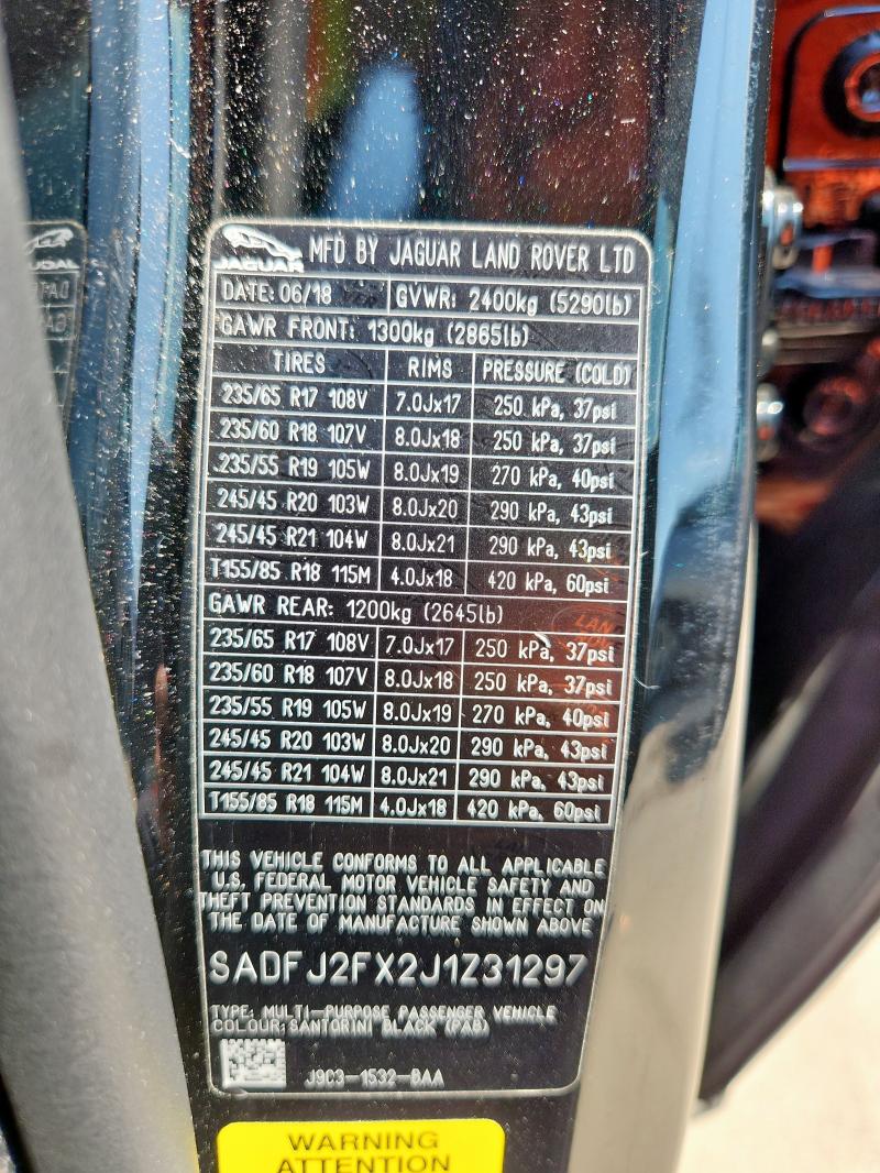 2018 JAGUAR E-PACE S SADFJ2FX2J1Z31297