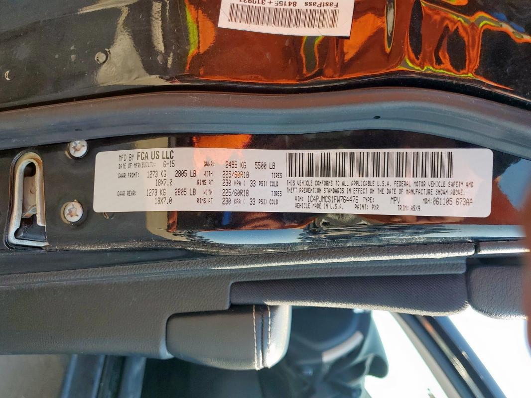 2015 JEEP CHEROKEE L 1C4PJMCS1FW764476