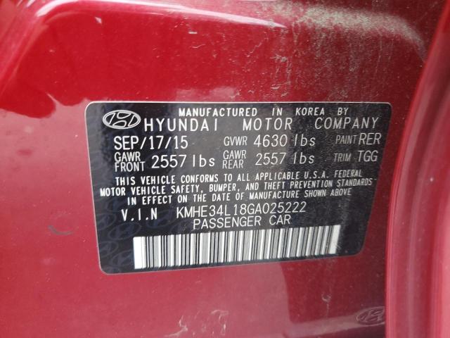 2016 HYUNDAI SONATA HYB KMHE34L18GA025222