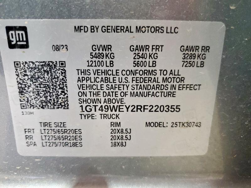 2024 GMC SIERRA K35 1GT49WEY2RF220355