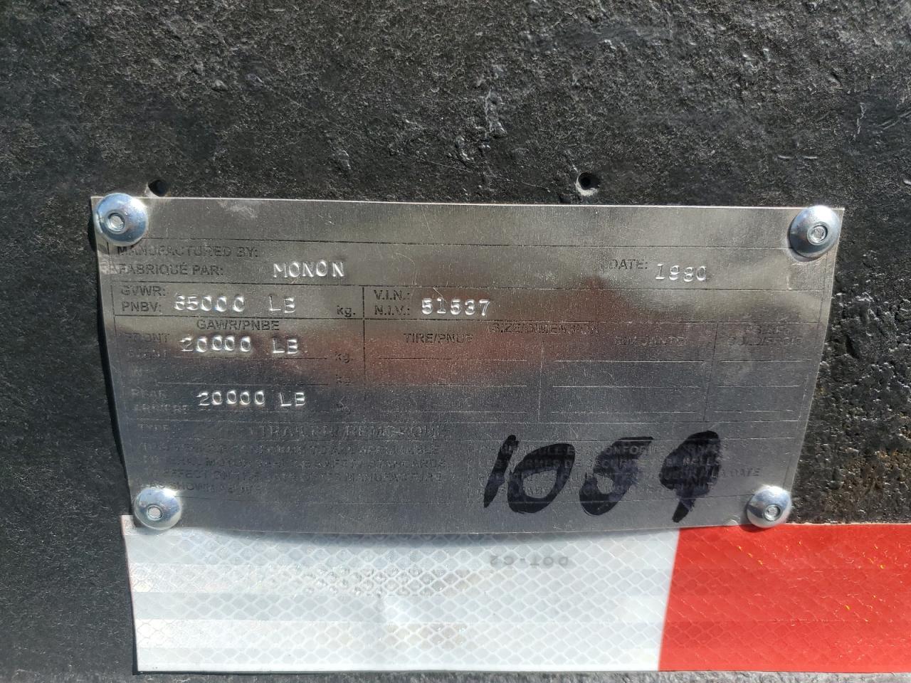 Lot #3224702173 1980 MONON UNKNOWN