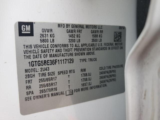 2015 GMC CANYON SLE 1GTG5BE36F1117129