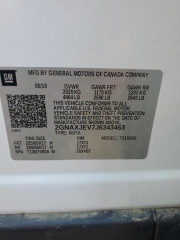 2018 CHEVROLET EQUINOX LT 2GNAXJEV7J6343463