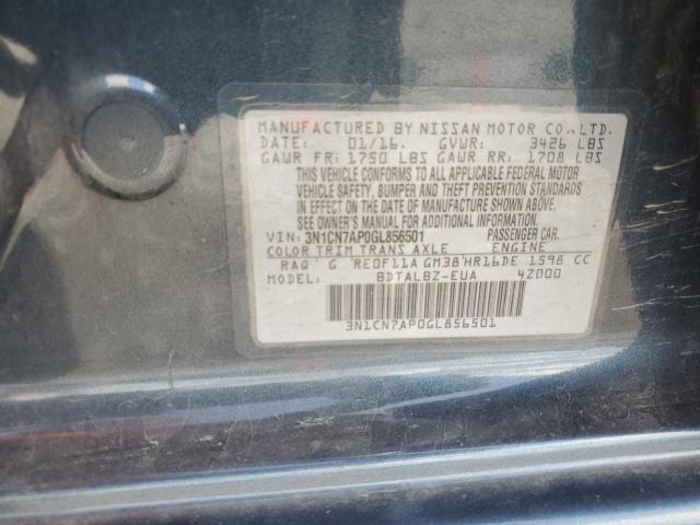 2016 NISSAN VERSA S 3N1CN7AP0GL856501