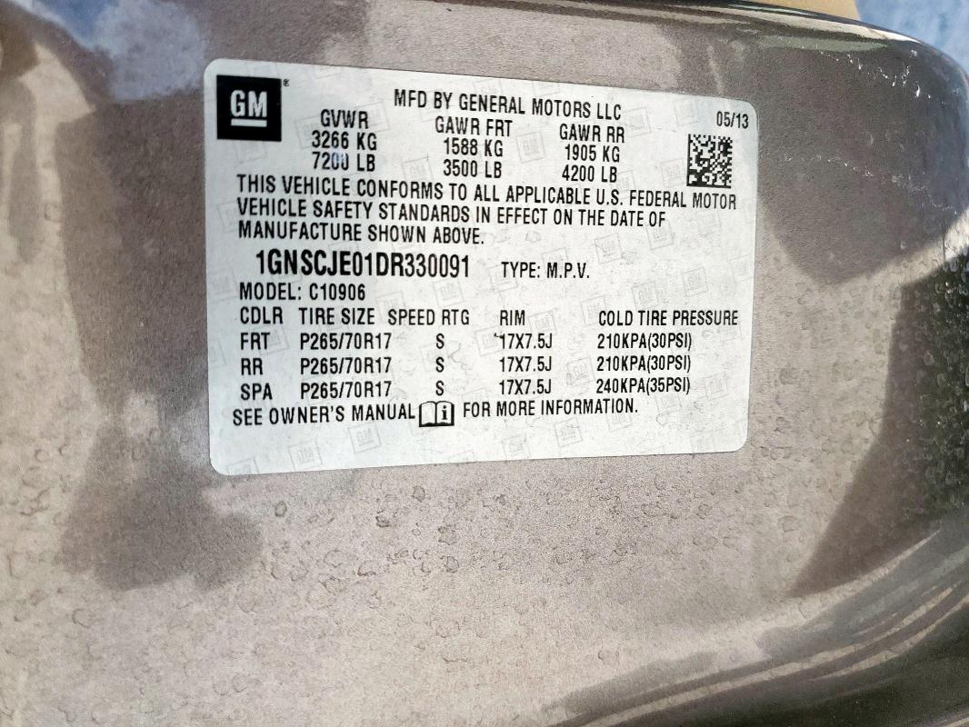 2013 CHEVROLET SUBURBAN C - 1GNSCJE01DR330091