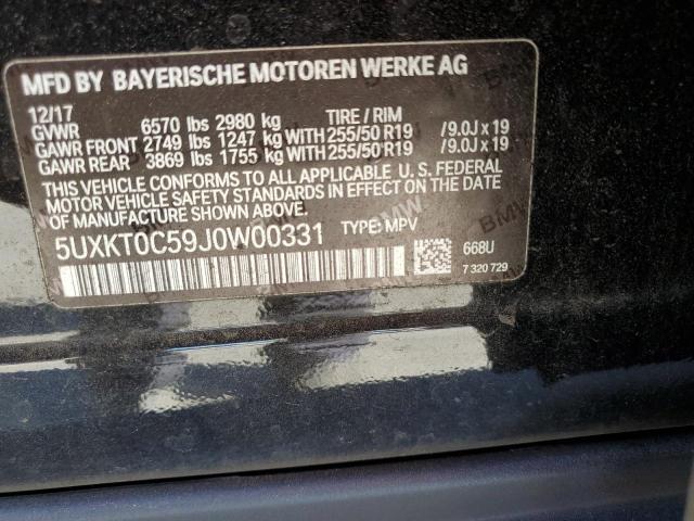 2018 BMW X5 XDR40E 5UXKT0C59J0W00331