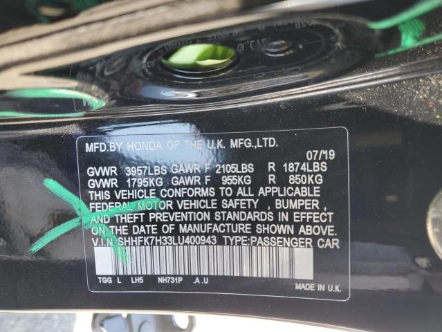 2020 HONDA CIVIC LX SHHFK7H33LU400943