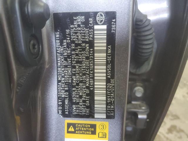 2016 TOYOTA CAMRY LE 4T4BF1FK1GR573144