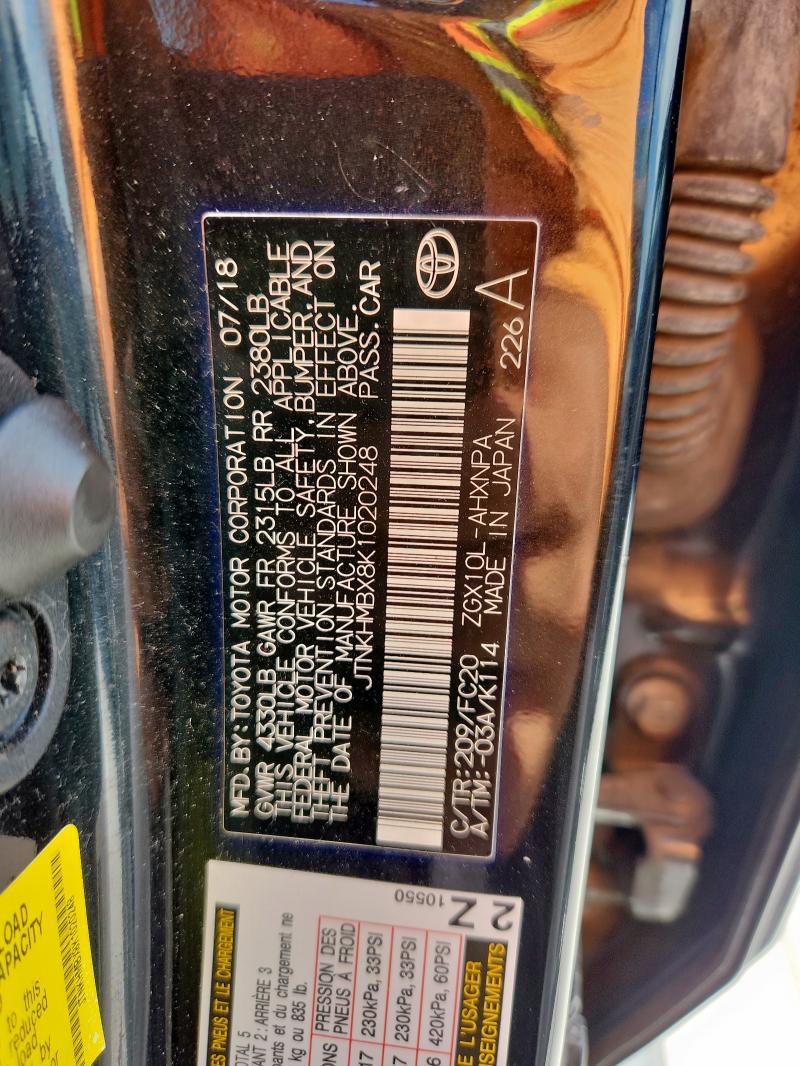 2019 TOYOTA C-HR XLE JTNKHMBX8K1020248