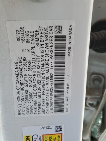 2022 HONDA CIVIC SI 2HGFE1E5XNH474662