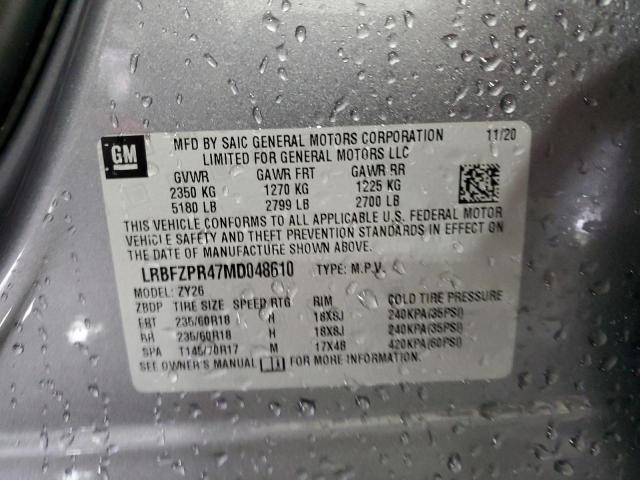 2021 BUICK ENVISION E LRBFZPR47MD048610