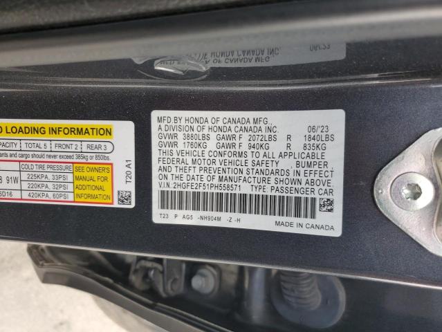 2023 HONDA CIVIC SPORT 2HGFE2F51PH558571