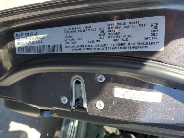 2021 RAM 1500 CLASS 1C6RR6FG8MS503653
