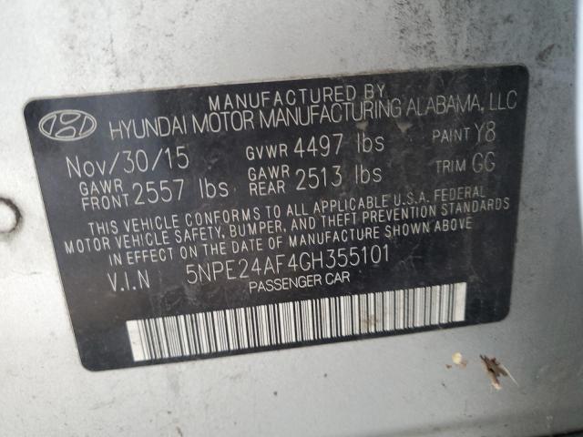 2016 HYUNDAI SONATA SE 5NPE24AF4GH355101