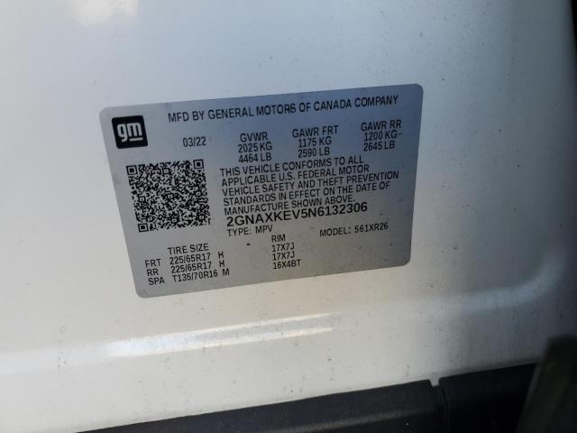 2022 CHEVROLET EQUINOX LT - 2GNAXKEV5N6132306