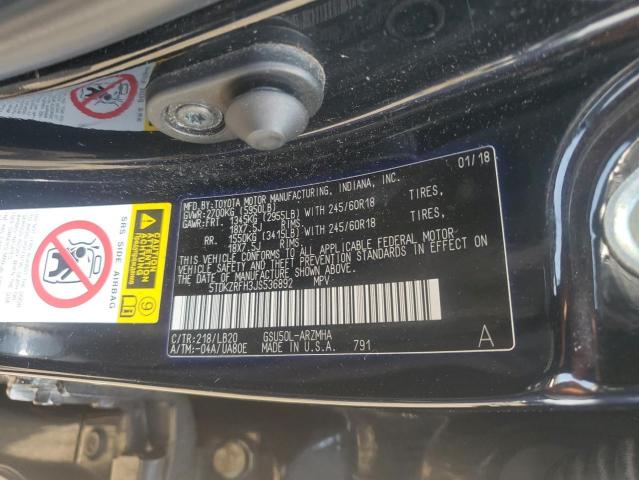 2018 TOYOTA HIGHLANDER 5TDKZRFH3JS536892
