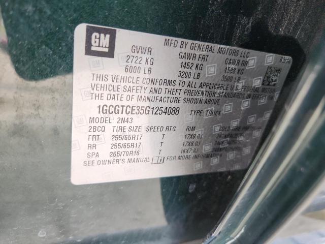 2016 CHEVROLET COLORADO L 1GCGTCE35G1254088