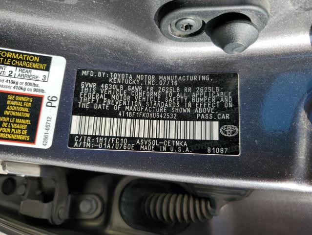 2017 TOYOTA CAMRY LE - 4T1BF1FK0HU642532