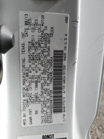 2013 TOYOTA TACOMA - 5TFPX4EN2DX018728