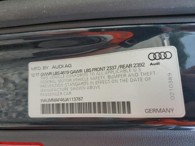 2018 AUDI A4 PRESTIG WAUMMAF46JA113787