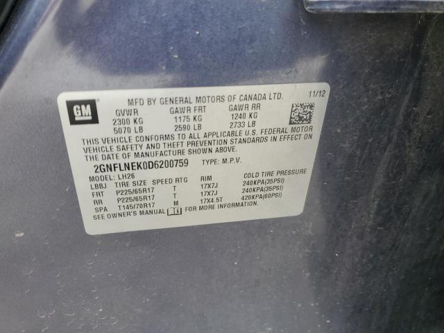 2013 CHEVROLET EQUINOX LT - 2GNFLNEK0D6200759