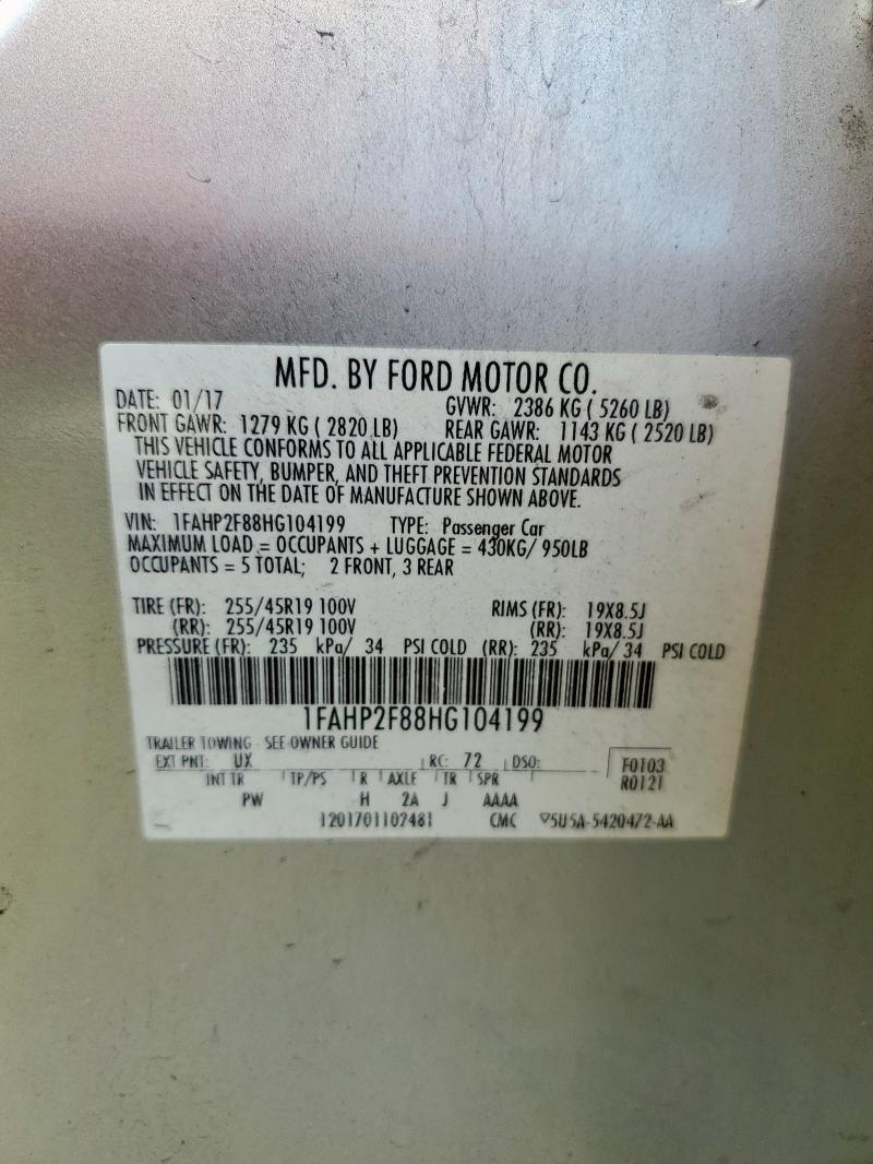 2017 FORD TAURUS LIM 1FAHP2F88HG104199